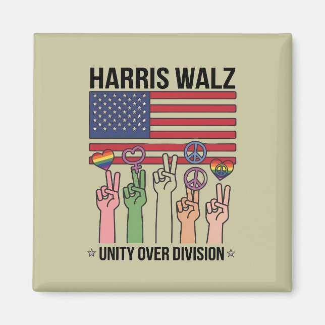 Imán Harris Waltz 2024 Unidad Sobre División (Frente)