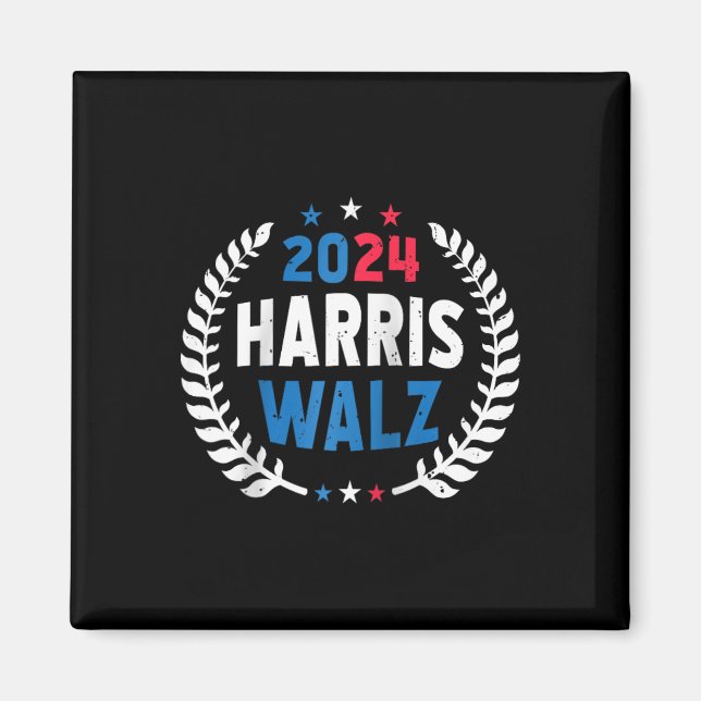 Imán Harris Walz 2024 Elecciones Kamala Harris Tim Walt (Frente)