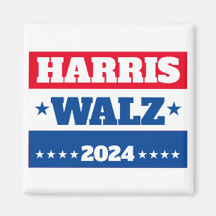 Imán Harris Walz   Campaña Tim Walz 2024 Rojo azul