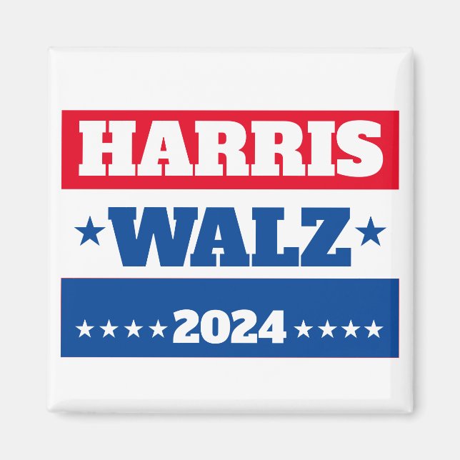Imán Harris Walz | Campaña Tim Walz 2024 Rojo azul (Frente)