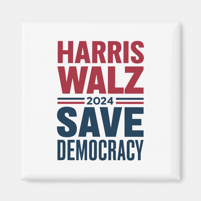 Imán Harris Walz Save Democracy (Frente)