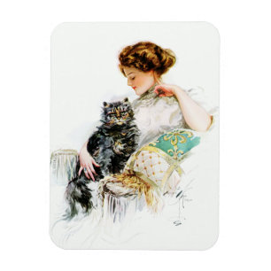 Imán Harrison Fisher: Mujer con el gato