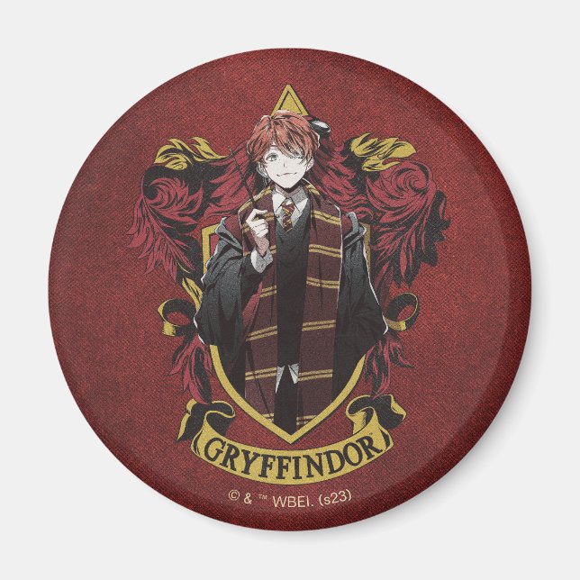 Imán HARRY POTTER™ | Anime Escudo de la Casa de Ron Wea (Frente)