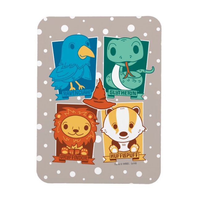 IMÁN HARRY POTTER™ | CASAS DE HOGWARTS™ DE DIBUJOS ANIM (Vertical)