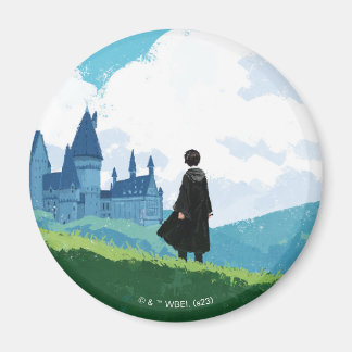 Imán HARRY POTTER™ con vistas al castillo de HOGWARTS™