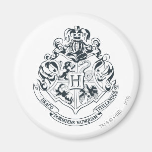 Imán Harry Potter Coplas Hogwares - Blanco y negro