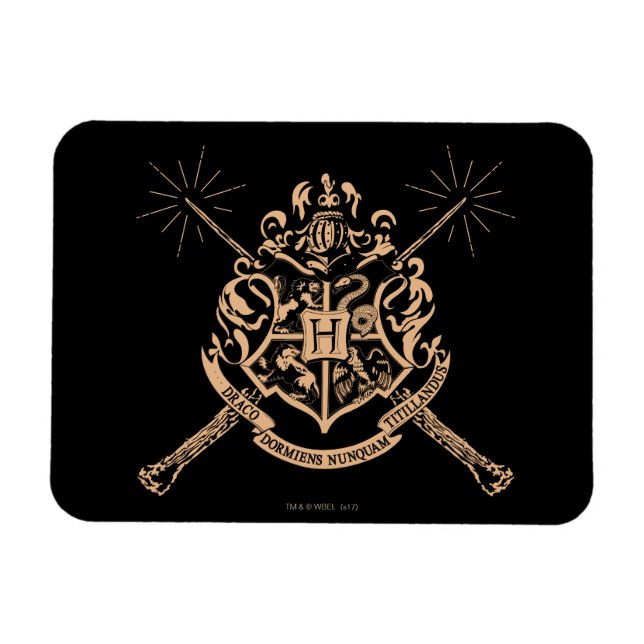 Imán Harry Potter | Escudo Hogwarts Crossed Wands (Horizontal)