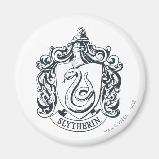 Imán Harry Potter | Escudo Slytherin - Blanco y negro