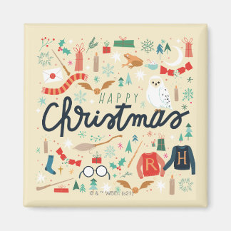 Imán Harry Potter | Feliz Navidad con Iconos Festivos