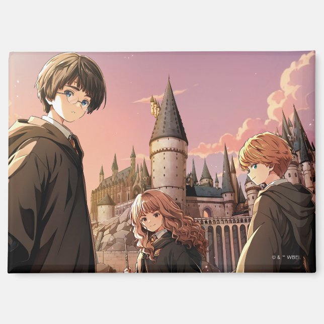 Imán HARRY POTTER™ Hermione & Ron HOGWARTS™ Anime Scene (Anverso)