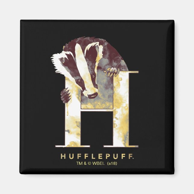 Imán Harry Potter | HUFFLEPUFF™ Tejón Acuarela (Frente)