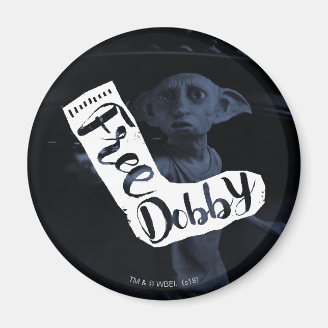 Imán Harry Potter | Tipografía de choque "Dobby libre" (Frente)