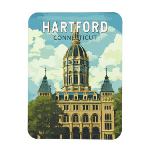 Imán Hartford Connecticut Viajes Arte Vintage