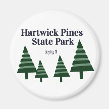 Hartwick Pines State Park Round Magnet