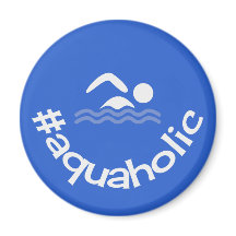 Hashtag aquaholic divertido nadadores azules