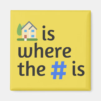 Imán Hashtag Home Fridge Magnet Square