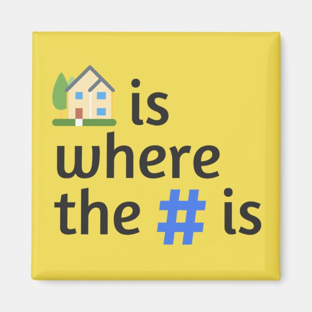 Imán Hashtag Home Fridge Magnet Square (Frente)