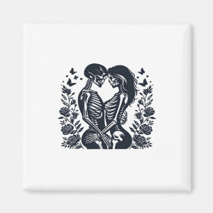 Imán Hasta que la Muerte Nos – Diseño Gótico de Pareja 