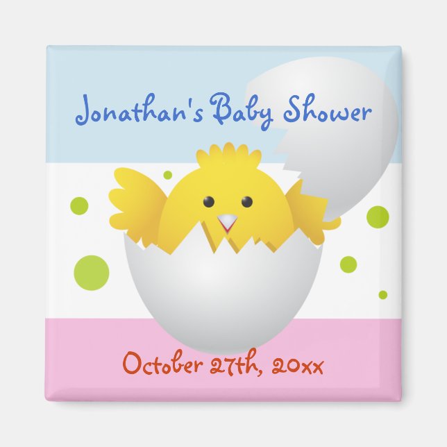 Imán Hatching Chick Baby Shower Magnet (Frente)