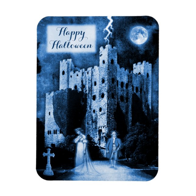 Imán Haunted Castle Gothic Happy Halloween (Vertical)
