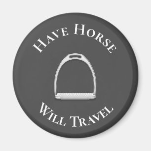 Imán "Have Horse Will Travel" Inglés Stirrup Dark Gray