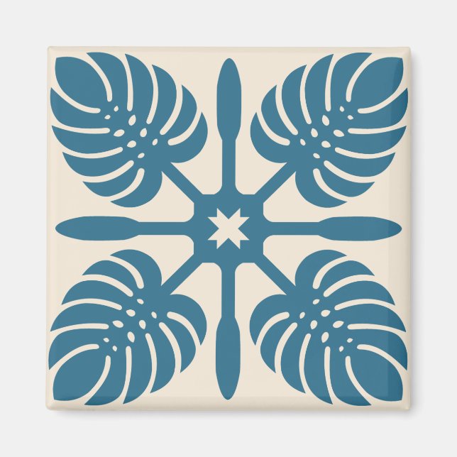 Imán HAWAIAN QUILT Magnet- Monstera (Frente)