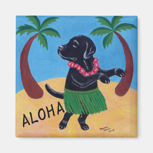 Imán Hawaiana Labrador negro