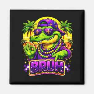 Imán Hawaiano Tropical Divertido Lagarto Mardi Gras Her