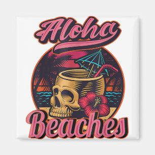 Imán Hawaii Aloha Bebe Skeleton Gótico Tropical