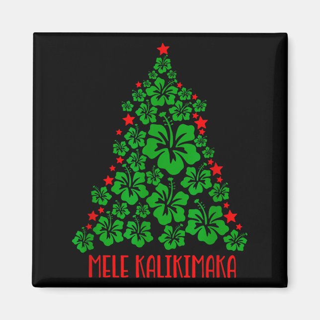 Imán Hawaii Christmas Mele Kalikimaka Floral Christmas  (Frente)