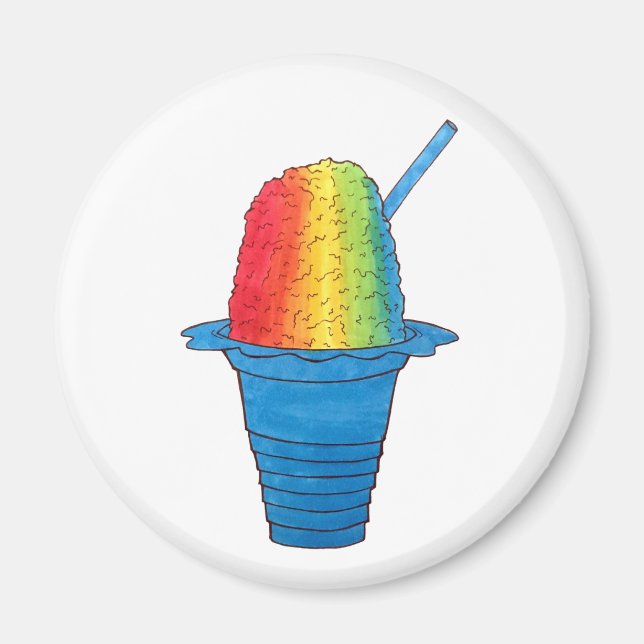 Imán Hawaii: helado helado de hielo en el arco iris (Frente)