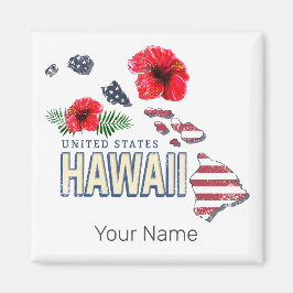 Imán Hawaii Mapa del Estado Retro de Estados Unidos USA