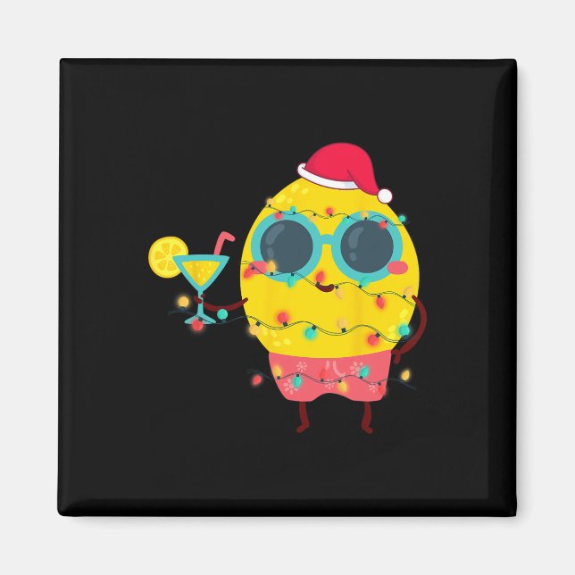 Imán Hawaiian Summer Tropical Xmas Lemon Funny Christma (Frente)