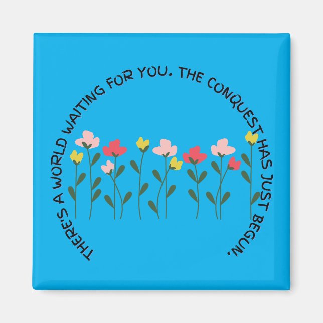 Imán Hay un mundo que te espera Inspirador (Frente)