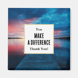 Imán Haz la diferencia en el hermoso lago Sunset