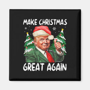 Imán Haz la Navidad Grande de Nuevo Funny Santa Trump 2