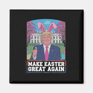 Imán Haz la Pascua Grande de Nuevo Funny Trump Bunny Sp