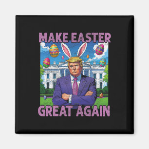 Imán Haz la Pascua Grande de Nuevo Funny Trump Bunny Sp