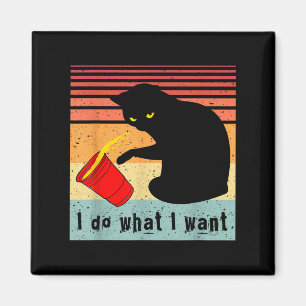 Imán Haz Lo Que Quiero Gato Negro Vintage Taza Roja Div