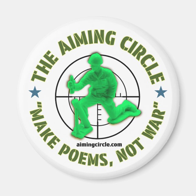 Imán "Haz poemas, no guerra" (Frente)
