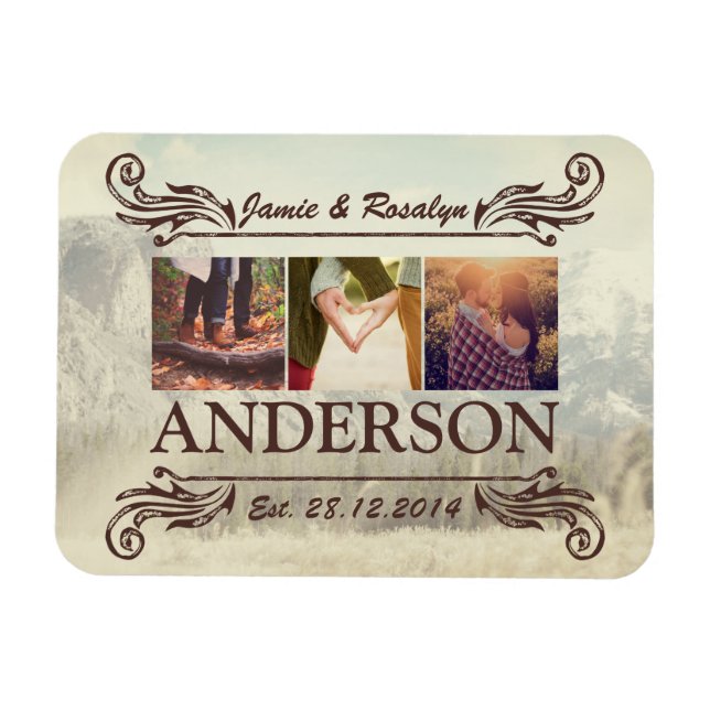 Imán Haz tu propio Collage de parejas de hip hop retro (Horizontal)