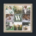 Imán Haz tu propio Collage ruso de Instagram Boda<br><div class="desc">Muestra tus fotos rusticas favoritas de Boda en este sencillo y elegante diseño de cuadrícula de fotos cuadradas con fondo de textura de burpón. Las imágenes sugeridas incluyen: novia ruborizante con ramo de flores y ramo de flores, pareja vestida de boda besándose en un banco de parque al atardecer o...</div>