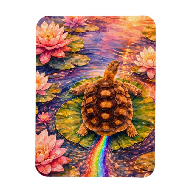Imán Haz un arcoíris y sigue tu dicha tortuga (Vertical)