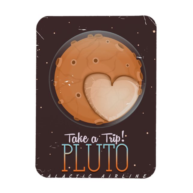 Imán ¡Haz un viaje! Póster de viaje a Plutón (Vertical)