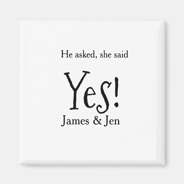 Imán He asked she said yes engagement party name simple (Frente)