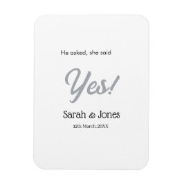 Imán He asked she said yes engagement simple silver dat