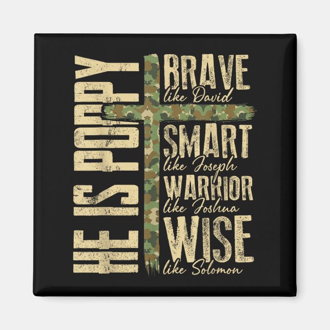 Imán He Is Ppy Camo Religious Father's Day Christian Da (Frente)