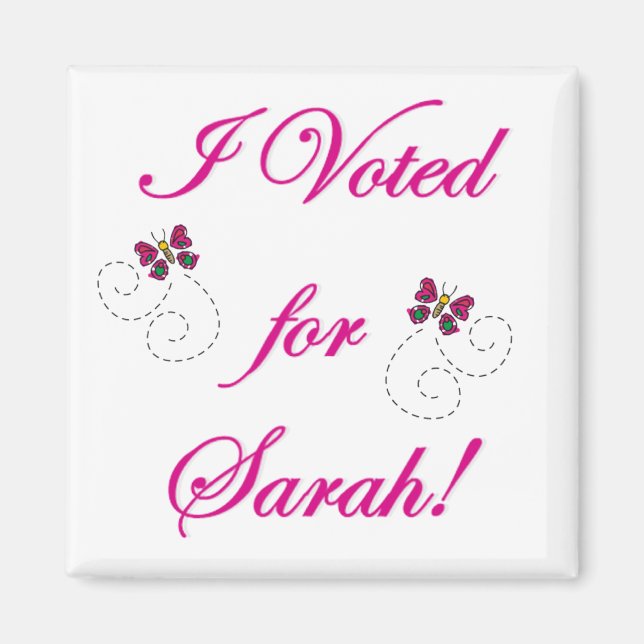 Imán ¡He votado por Sarah! (Frente)