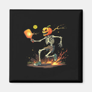 Imán Head Skeleton Pickleball Halloween Spooky Sports
