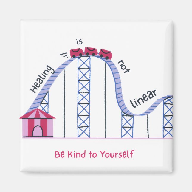 Imán 'Healing Isn't Linear' Cute Rollercoaster Magnet (Frente)